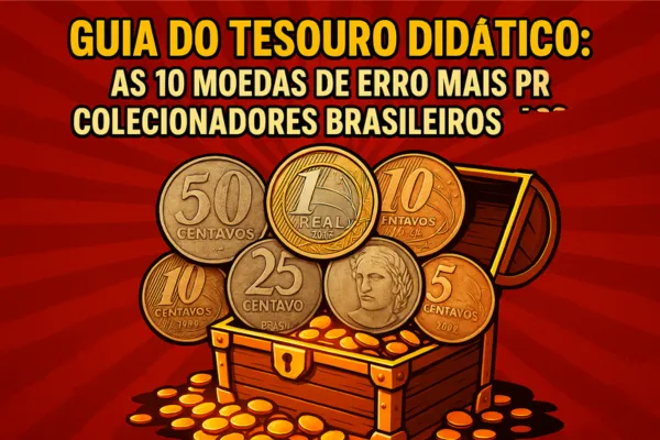Guia do Tesouro Didático: As 10 Moedas de Erro Mais Procuradas por Colecionadores Brasileiros